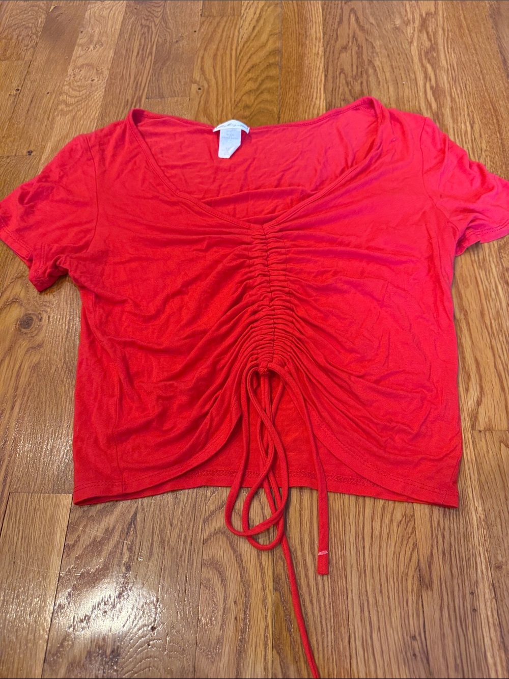 Red cinched top